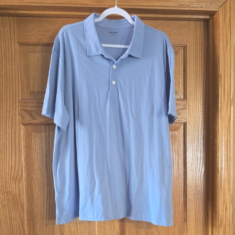 Old Navy Men's Light Blue Polo Shirt Size XXL
